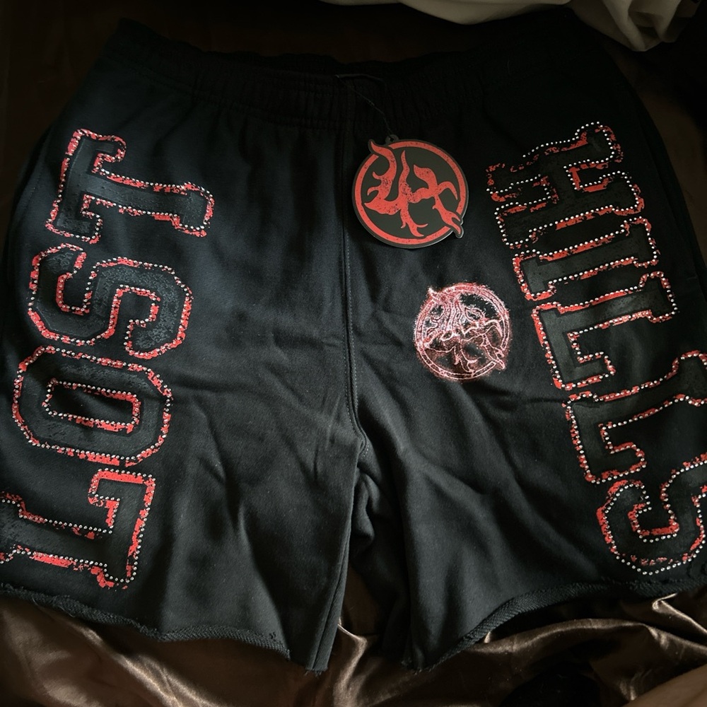 Black and Red Athletic Men's Shorts
